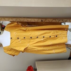 A.N.A. Gold Floral Sundress with wide Bell Sleeves Size XXL